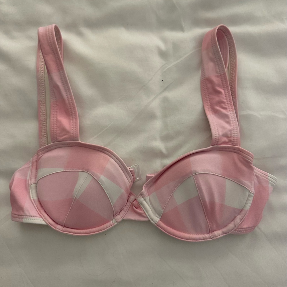 Solid & Striped Bikini Top - Pink Gingham - XS